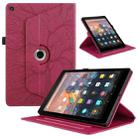 For Amazon Kindle Fire HD8 2015-2019 Tree Life Embossed Rotation Leather Tablet Case(Red) - 1