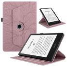 For Amazon Kindle Paperwhite 5 Tree Life Embossed Rotation Leather Smart Tablet Case(Rose Gold) - 1