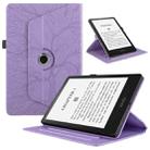 For Amazon Kindle Paperwhite 5 Tree Life Embossed Rotation Leather Smart Tablet Case(Purple) - 1