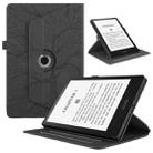 For Amazon Kindle Paperwhite 5 Tree Life Embossed Rotation Leather Smart Tablet Case(Black) - 1