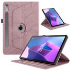 For Lenovo Tab P11 Pro 2nd / Xiaoxin Pad 11 Pro Tree Life Embossed Rotation Leather Tablet Case(Rose Gold) - 1