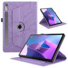 For Lenovo Tab P11 Pro 2nd / Xiaoxin Pad 11 Pro Tree Life Embossed Rotation Leather Tablet Case(Purple) - 1