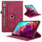 For Lenovo Tab P12 / Xiaoxin Pad Pro 12.7 Tree Life Embossed Rotation Leather Tablet Case(Red) - 1