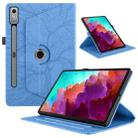 For Lenovo Tab P12 / Xiaoxin Pad Pro 12.7 Tree Life Embossed Rotation Leather Tablet Case(Blue) - 1