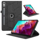 For Lenovo Tab P12 / Xiaoxin Pad Pro 12.7 Tree Life Embossed Rotation Leather Tablet Case(Black) - 1