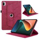 For Xiaomi Pad 5 / 5 Pro Tree Life Embossed Rotation Leather Smart Tablet Case(Red) - 1