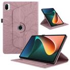 For Xiaomi Pad 5 / 5 Pro Tree Life Embossed Rotation Leather Smart Tablet Case(Rose Gold) - 1