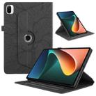 For Xiaomi Pad 5 / 5 Pro Tree Life Embossed Rotation Leather Smart Tablet Case(Black) - 1