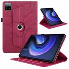 For Xiaomi Pad 6 / 6 Pro Tree Life Embossed Rotation Leather Smart Tablet Case(Red) - 1