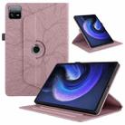For Xiaomi Pad 6 / 6 Pro Tree Life Embossed Rotation Leather Smart Tablet Case(Rose Gold) - 1