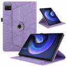 For Xiaomi Pad 6 / 6 Pro Tree Life Embossed Rotation Leather Smart Tablet Case(Purple) - 1