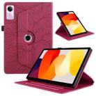 For Xiaomi Redmi Pad SE Tree Life Embossed Rotation Leather Smart Tablet Case(Red) - 1