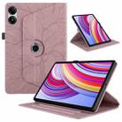 For Xiaomi Redmi Pad Pro 12.1 Tree Life Embossed Rotation Leather Smart Tablet Case(Rose Gold) - 1