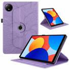 For Xiaomi Redmi Pad SE 8.7 4G Tree Life Embossed Rotation Leather Smart Tablet Case(Purple) - 1