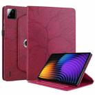 For Xiaomi Pad 7 / 7 Pro Tree Life Embossed Rotation Leather Tablet Case(Red) - 2