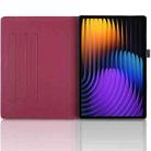For Xiaomi Pad 7 / 7 Pro Tree Life Embossed Rotation Leather Tablet Case(Red) - 3