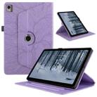 For Nokia T21 Tree Life Embossed Rotation Leather Tablet Case(Purple) - 1