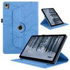 For Nokia T21 Tree Life Embossed Rotation Leather Tablet Case(Blue) - 1