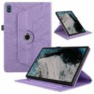 For Nokia T20 10.4 2021 Tree Life Embossed Rotation Leather Tablet Case(Purple) - 1