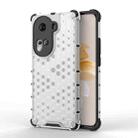 For OPPO Reno11 Global Honeycomb Shockproof Phone Case(White) - 1