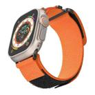 For Apple Watch 7 41mm AW Nylon Two-Section Watch Band(Orange) - 1