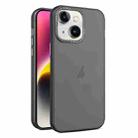 For iPhone 15 Frosted Translucent Mist Phone Case(Black) - 1