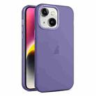 For iPhone 14 Frosted Translucent Mist Phone Case(Dark Purple) - 1