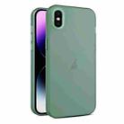 For iPhone XS / X Frosted Translucent Mist Phone Case(Green) - 1