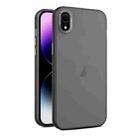 For iPhone XR Frosted Translucent Mist Phone Case(Black) - 1