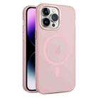 For iPhone 15 Pro MagSafe Frosted Translucent Mist Phone Case(Pink) - 1