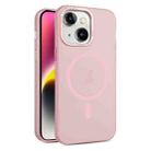 For iPhone 15 Plus MagSafe Frosted Translucent Mist Phone Case(Pink) - 1