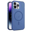 For iPhone 14 Pro Max MagSafe Frosted Translucent Mist Phone Case(Royal Blue) - 1