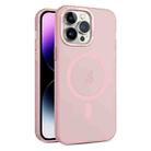 For iPhone 14 Pro Max MagSafe Frosted Translucent Mist Phone Case(Pink) - 1