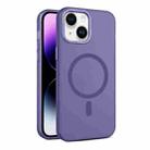 For iPhone 14 Plus MagSafe Frosted Translucent Mist Phone Case(Dark Purple) - 1