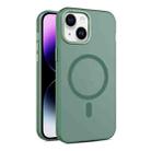 For iPhone 14 Plus MagSafe Frosted Translucent Mist Phone Case(Green) - 1