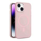 For iPhone 14 Plus MagSafe Frosted Translucent Mist Phone Case(Pink) - 1