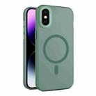 For iPhone XS / X MagSafe Frosted Translucent Mist Phone Case(Green) - 1