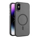 For iPhone XS / X MagSafe Frosted Translucent Mist Phone Case(Black) - 1