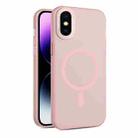 For iPhone XS Max MagSafe Frosted Translucent Mist Phone Case(Pink) - 1