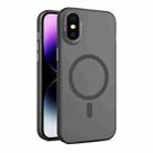 For iPhone XS Max MagSafe Frosted Translucent Mist Phone Case(Black) - 1