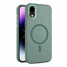 For iPhone XR MagSafe Frosted Translucent Mist Phone Case(Green) - 1