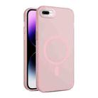 For iPhone 8 Plus / 7 Plus MagSafe Frosted Translucent Mist Phone Case(Pink) - 1