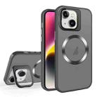 For iPhone 14 Skin Feel CD Texture MagSafe Lens Holder Phone Case(Black) - 1