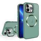 For iPhone 13 Pro Max Skin Feel CD Texture MagSafe Lens Holder Phone Case(Green) - 1