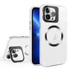 For iPhone 13 Pro Max Skin Feel CD Texture MagSafe Lens Holder Phone Case(Matte White) - 1