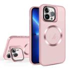 For iPhone 13 Pro Max Skin Feel CD Texture MagSafe Lens Holder Phone Case(Pink) - 1