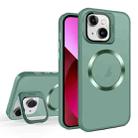 For iPhone 13 Skin Feel CD Texture MagSafe Lens Holder Phone Case(Green) - 1