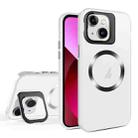 For iPhone 13 Skin Feel CD Texture MagSafe Lens Holder Phone Case(Matte White) - 1
