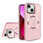 For iPhone 13 Skin Feel CD Texture MagSafe Lens Holder Phone Case(Pink) - 1