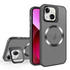For iPhone 13 Skin Feel CD Texture MagSafe Lens Holder Phone Case(Black) - 1